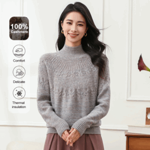 100% Cashmere | 라미너스 가을겨울 여성용 따뜻한 세미터틀넥 캐시미어 스웨터(ルミナス 秋冬 レディース ウォーム セミタートルネック カシミヤセーター) - YTNL5773T